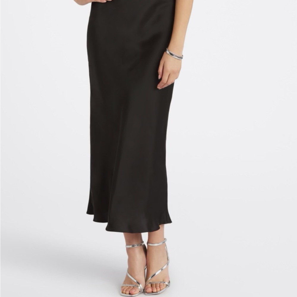 Elegant Black Satin Skirt